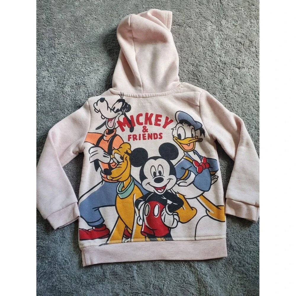 Disney's Mickey Mouse And Friends Pinkish Hooded Kids Sweatshirt Size 4T